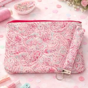 Pink Paisley Women's Clutch w/ key fob